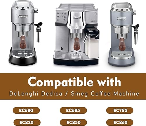 Porte-filtre expresso sans fond 51 mm, 51 mm avec panier filtre en acier inoxydable compatible avec machine à café Smeg DeLonghi Dedica EC680/EC685/EC785/EC820/EC850/EC860 - Nail Gallerys