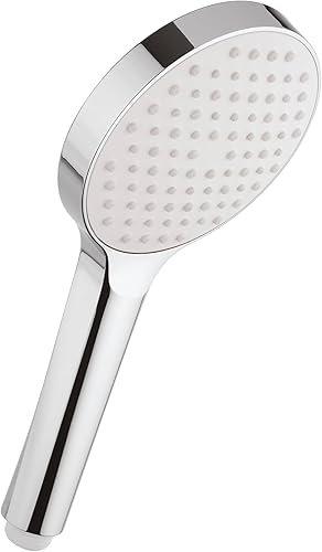 SwissWave - Douchette à Main - Pomme de Douche 1 Jet Pluie Relaxant - Valve d’Économie d’Eau 8 L/mn, 3 Bar - Pommeau de Douche avec Picots Anti-Calcaire - Disque ⌀112 mm - Nail Gallerys