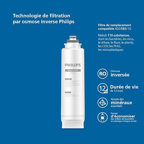 Philips Water Station d'eau à osmose inverse ADD6921DG : élimine jusqu'à 110 substances, chauffage et refroidissement instantanés, durée de vie du filtre d'un an - Nail Gallerys