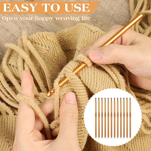 Oruola Lot de 12 crochets en aluminium de 5,5 mm, taille I (taille 9), aiguilles à tricoter pour loisirs créatifs, crochet en vrac 9 pour écharpe, cadeau idéal pour les débutants en crochet (orange) - Nail Gallerys