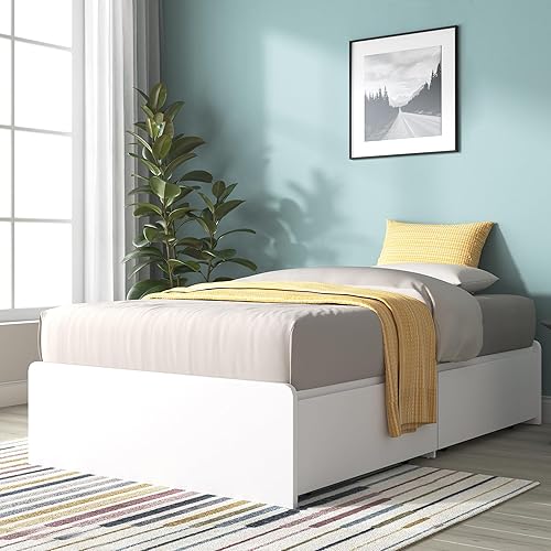 Zinus Marlow Lit 193 x 95 x 33 cm - Cadre de lit Plateforme en Bois avec tiroirs de Rangement - Nail Gallerys