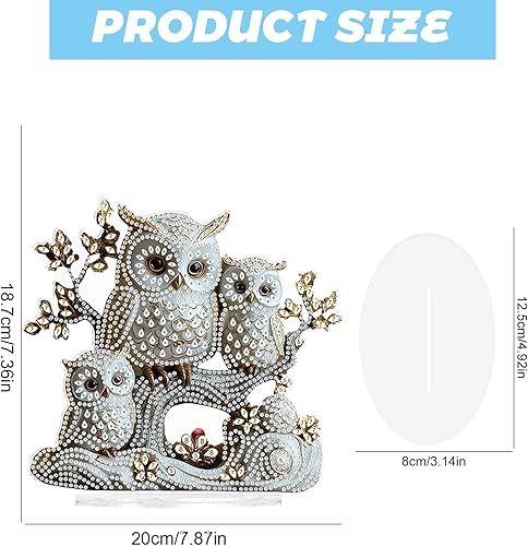 SHEGZHUC Diamond Painting Ornements Diamant Peinture Ornements Diamant Peinture Broderie Point de Croix Art Table Décoration Salon Chambre Cadeau (Hibou, Famille de hiboux, Chouette Neige, Animaux - Nail Gallerys