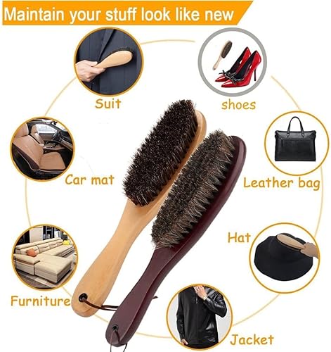 Brosse À Vêtements Brosse À Vêtements Brosse Anti-peluches Avec Véritable Crin Doux Et Manche En Bois Pour Manteau Hommes Costumes Chaussures Veste Meubles Tapis De Voiture Et Poils D'animaux 1 Paquet - Nail Gallerys