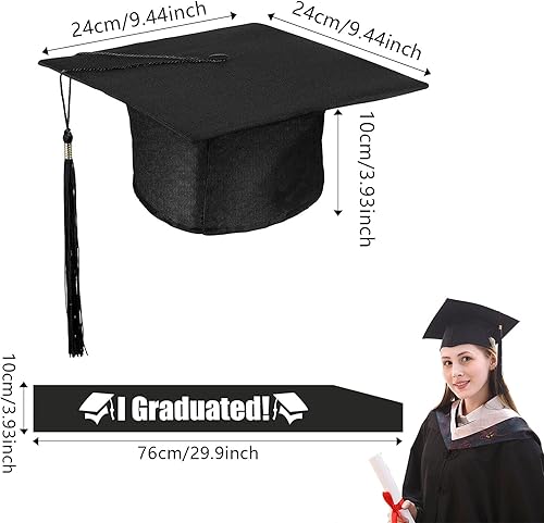 JIASHA Chapeau diplômé,Chapeau étudiant,Coiffe de Diplômé,Réglable Conseil de mortier Graduation Chapeau Héguisement Accessoire,Pour Décoration de Fête université ou du bac au lycée - Nail Gallerys
