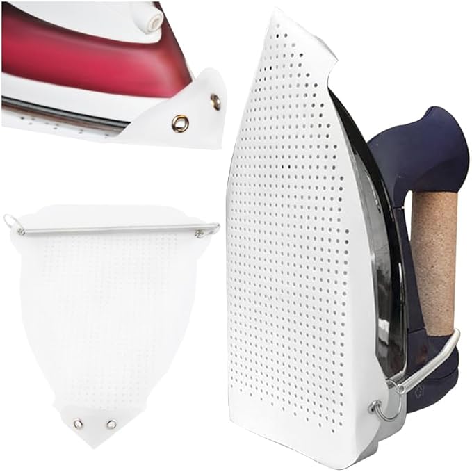 23527 Chaussure de fer à repasser, semelle de repassage, protection anti-adhésive, anti-brillance, universelle, blanche - Nail Gallerys