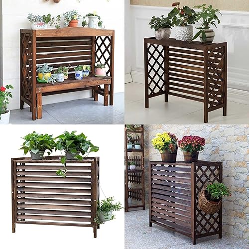 Couvre Climatiseur Bois Marron Cache Climatiseur Extérieur Bois Cache Pompe A Chaleur Extérieur Bois Cache Clim Bois Support Cache Climatiseur Exterieur Résistance Aux Masquer Conditioner(S) - Nail Gallerys