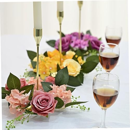 Bougies de Bougies couronnes, 5pcs de 7, 9 Pouces Anneaux Bougie à Fleurs Rose, centres Table Fleurs pour Tables Mariage. - Nail Gallerys