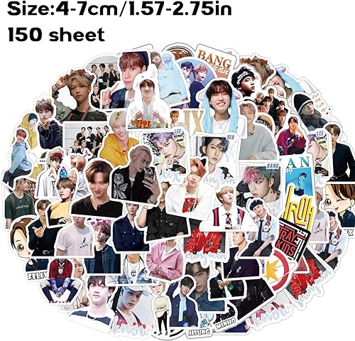 150 Pièces Stray Kids Stickers Scrapbooking，SKZ Gommette，SKZoo Stickers Kawaii，Stray Kids Autocollant Enfant，Parfait pour Les Cadeaux de Fans, Les Ordinateurs Portables, Les Valises, Les Vélos - Nail Gallerys