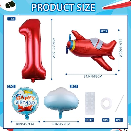 Balloon Party Avion, Decoration Anniversaire 2 an Avion, Ballons en Aluminium Avion, Airplane Balloon Decoration,pour Garçon Anniversaires et Party Thème - Nail Gallerys