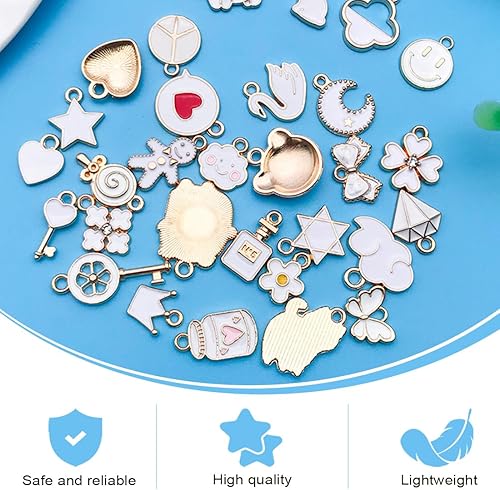 LONZIKP Charms pour Bracelets, Charms pour Boucles d'Oreilles, en Gros, Fabrication de Bijoux en Vrac, pour Bracelets DIY, Colliers, Artisanat - Nail Gallerys