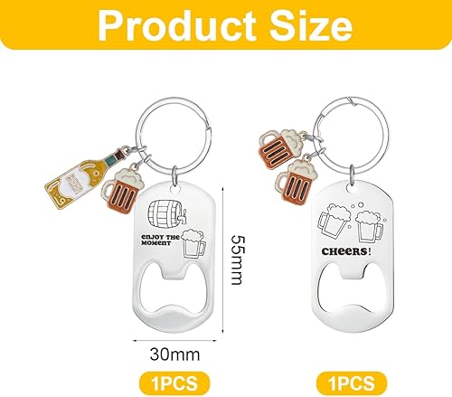 OUDQFCJ Décapsuleur Porte Clef avec Gravure, 2 pièces Acier Inoxydable Decapsuleur, Ouvre Bouteille Personnalisé, Décapsuleur Porte-Clés Personnalisé Cadeau pour Bière Boîtes Cuisine Bar - Nail Gallerys