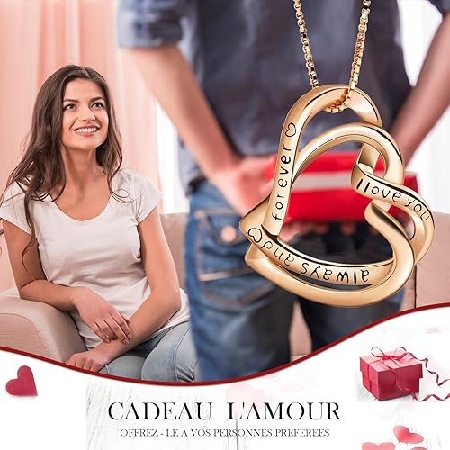 SWEETIME Rouge Rose eternelle avec Bijoux Argent 925,Double Coeur Collier Femme boîte de Roses,Pendentif avec Rose Conservée,Cadeau pour Elle la Noël,La Saint-Valentin,Fête des mères,Anniversaire - Nail Gallerys
