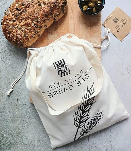 New Living - Lot de 2 Sacs à Pain en Lin Naturel de Qualité Supérieure | Réutilisables et Écologiques | Rangement Alimentaire | 39 x 30 cm - Nail Gallerys