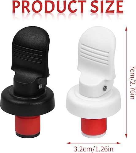 Anseom 10 Pcs Bouchon de Bouteille avec Levier, Étanche Bouchons de Vin Réutilisables, Universels Bouchon de Bouteille de Vin pour les Boissons au Vin et à la Bière(Blanc, Noir) - Nail Gallerys