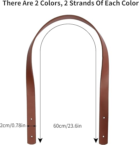Pinsheng Sac à Main en Cuir 2 Paires, Longueur 60 cm, 2 cm de Large, 4 pièces Sangles de Remplacement avec Rivets, 2 Couleurs Noir et Marron - Nail Gallerys
