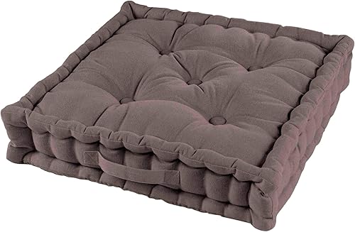 Coussin de Sol (60 x 60 x 10 cm) Pacifique Taupe, Coton - Nail Gallerys