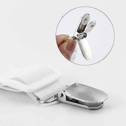 HAOYULUO 16 Pièces Tendeur Drap Housse,Tendeurs de Draps Réglables(30-100CM),Peut être Utilisé pour Lisser Les Planches à Repasser, Les Canapés et Les Fixations de Draps (Blanc) - Nail Gallerys