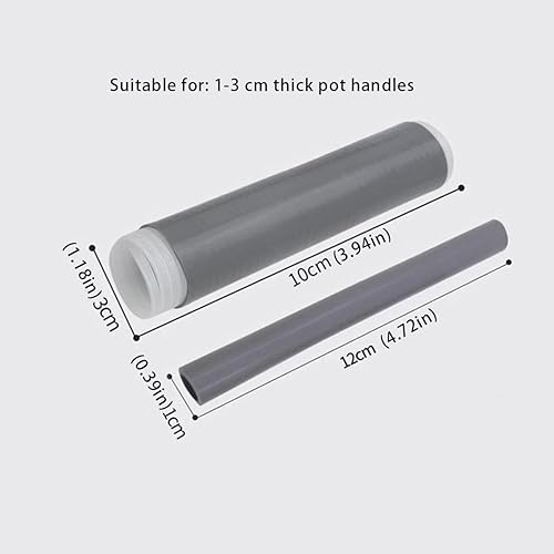 Housse d'isolation thermique en silicone pour poignée de casserole - Manchon d'isolation thermique en silicone - Anti-brûlure - Antidérapante - Résistante à la chaleur - Pour poêle en fonte et métal - Nail Gallerys