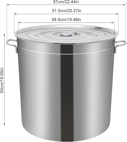 Pot universel de 100 L, marmite à soupe, grand fûts en acier inoxydable avec couvercle et panier, pour la cuisson des aliments, égoutter des légumes et des fruits, ou comme seau filtrant pour la - Nail Gallerys