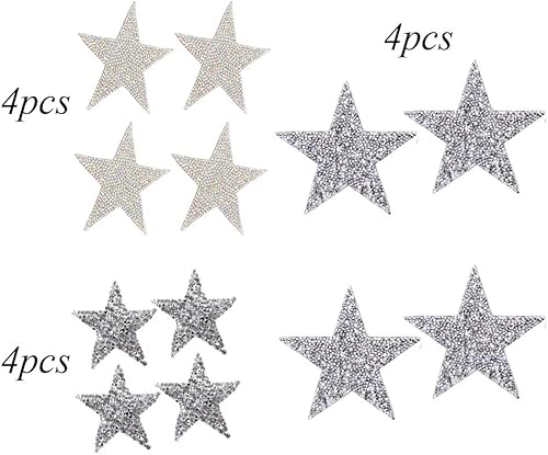 Niaciswe Patch Thermocollant 12 Pièces Ecusson Thermocollant Etoiles à Paillettes 3 Tailles Strass Acrylique Scintillants en Cristal d'étoile pour Chaussures Vêtement Chapeaux - Nail Gallerys