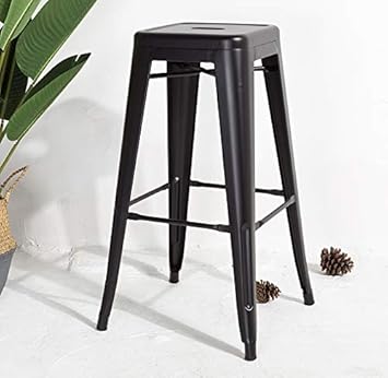 Lot de 4 tabourets de Bar en métal Blanc Mat Style Industriel - Hauteur 66 cm - Nail Gallerys