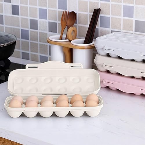 12 Grille Boite Oeuf, Boîte à Œufs en Plastique, Sans BPA, Rangement Oeuf Range Oeuf, Boite à Oeufs Plastique, Boîte œufs Portable Pliable pour Réfrigérateur, Comptoir, Cuisine (C) - Nail Gallerys