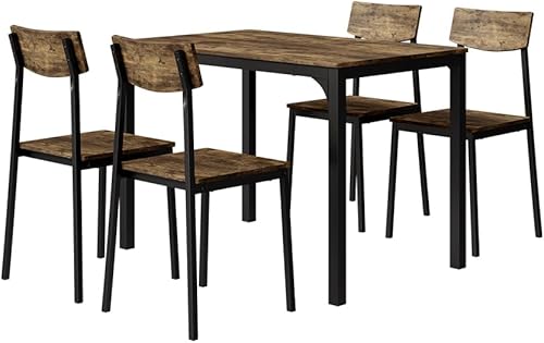 Vicco Table de Salle à Manger Fyrk, Noir/chêne Rustique, 70x70cm - Nail Gallerys