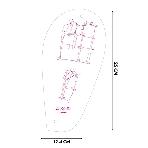 La Canilla Règle de Patronage Courbe 25 cm pour Couture Professionnelle - Accessoire pour Cou, Emmanchures, Décolletés | LC-6406 - Nail Gallerys