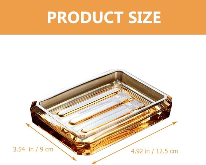 TOPBATHY Porte-Sav en Verre Ambre, BoîTe à Sav DéCorative pour Salle De Bain, Cuisine Et, Plateau à Rectangulaire 12,5x9cm, Accessoire éLéGant Et Pratique - Nail Gallerys