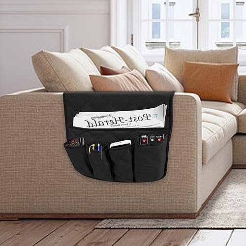 Support de rangement pour fauteuil - Sac de rangement pour canapé - Support pour télécommande TV - Fauteuil - Organiseur de canapé étanche - Avec 5 poches - Accessoire de salon pour magazines - Nail Gallerys