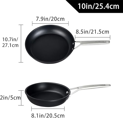 MsMk Pavillons non adhérents de 26 cm, carboniser également des pavillons non adhérents, pfa et PFOA exempts de substances non toxiques, résistants aux rayures, cuisinières à gaz, lave-vaisselle et - Nail Gallerys