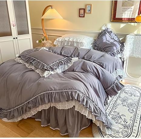 Lot de 2 taies d'oreiller vintage chic avec volants en dentelle – Coton vintage – Literie élégante – Fermeture à rabat – Style campagnard français (2 pièces, blanc) - Nail Gallerys