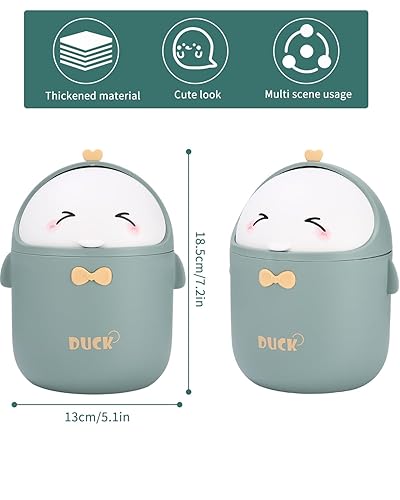 Huifoo Mini poubelle de table avec couvercle - Jolie poubelle de table de dessin animé - Petite corbeille à papier - Décoration Kawaii - Boîte de rangement pour bureau, chambre d'enfant, coiffeuse, - Nail Gallerys