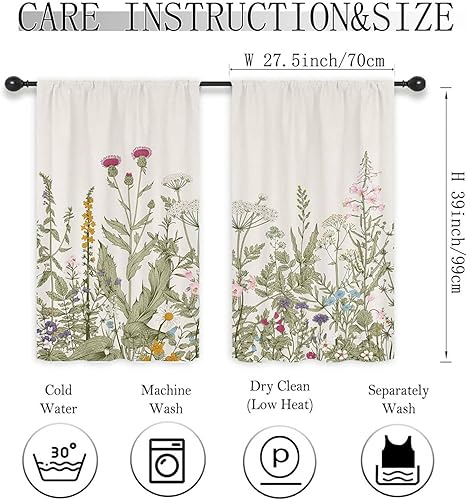 Highdi Lot de 2 Rideaux Cuisine, Courts Rideau Cuisine Rideau sous Evier, Petites Fenêtres Voilage Fenetre avec œillets pour Bistrot, Salon, Maison de Campagne (Orange,107x80cm) - Nail Gallerys