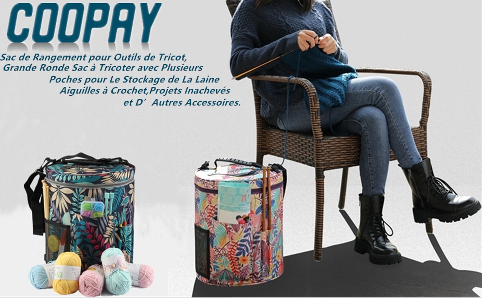 Stockage pour fil de laine avec Pochettes