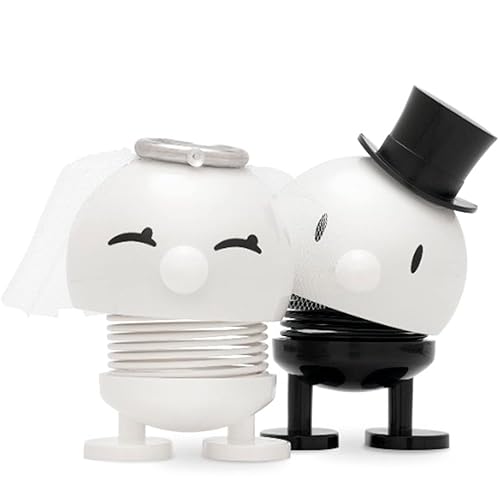 Hoptimist Marié & Mariée, Figurine à secouer, décoration scandinave pour Le Salon, Le Bureau, Le Bureau, l'entrée, la Salle de Bain, Moderne & scandinave, Super Cadeau, 4,5 x 5,9 x 7,2 cm,Small, Blanc - Nail Gallerys