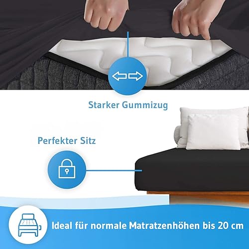 Drap-Housse de qualité supérieure 140x200 cm en Coton Doux I Drap de lit Respirant BENE Non Pelucheux et Infroissable I Design Allemand I Hauteur 20 cm, Blanc - Nail Gallerys