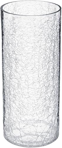 Atmosphera - Vase Cylindre - Verre craquelé - H30 cm - Nail Gallerys