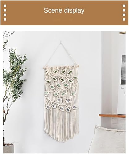 Barfeery Feuilles Macramé Tenture Murale Feuille Verte Macramé Tenture Murale Boho Décoration Murale Tenture Murale Tapisserie Faite à la Main B Facile à Utiliser - Nail Gallerys
