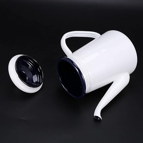 Barabesty Cafetière en émail de qualité supérieure de 1,1 l pour cuisinière et cuisinière à induction, blanc - Nail Gallerys