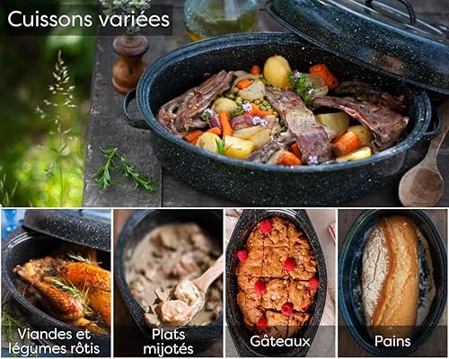 Warmcook - 0508+2006 - Cocotte ovale en acier carbon 38x26cm + grille roaster - Nail Gallerys