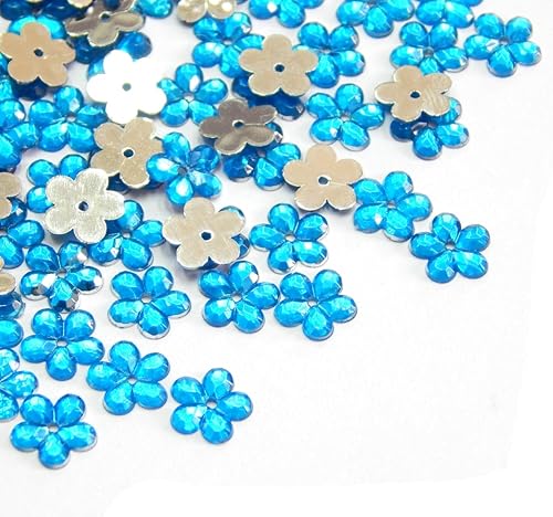 Lot de 250 pierres précieuses en cristal acrylique - 8 mm - Motif fleur - Bijoux avec trou à dos plat - Strass en résine pour textiles, vêtements, costumes, ornements - Rouge - Nail Gallerys