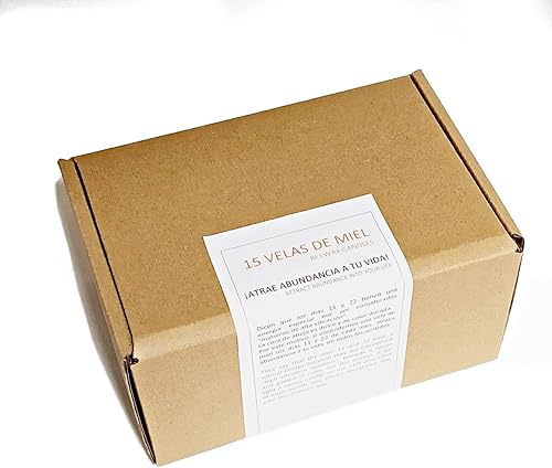 LA BELLA CANDELA Bougies au miel pour rituels - Bougie en cire d'abeille naturelle fabriquée à la main. Artisanale. Allumez les jours 11 et 22 de chaque mois. 15 unités 2 x 10 cm. Sans paraffine. - Nail Gallerys