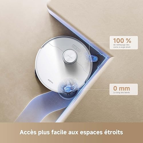 MOVA Robot aspirateur P50 Ultra avec serpillère Flexible, Puissance d'aspiration 19 000 Pa, Nettoyage des Coins aux Bords, Nettoyage Automatique de la serpillère et de la Plaque de Lavage à 75 °C - Nail Gallerys