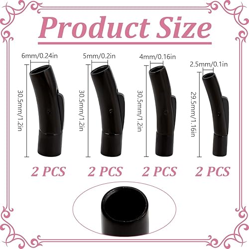 DELORIGIN Lot de 8 fermoirs à baïonnette en acier inoxydable pour cordon en cuir, 4 styles, fermoirs à baïonnette avec boutons poussoirs, fermoirs mousquetons pour fabrication de colliers, bracelets - Nail Gallerys