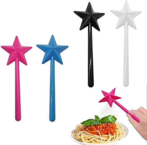 Lot de 4 salières et poivrières, baguette magique en forme d'étoile pour la cuisine, baguette magique amusante en forme d'étoile, salière et poivrière pour décoration de table, fournitures de cuisine - Nail Gallerys