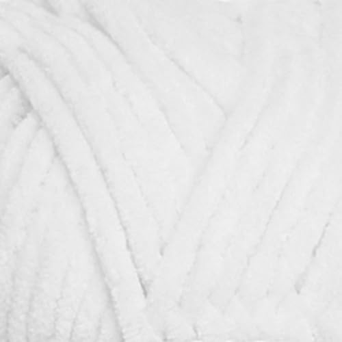 Frida's Wollhaus YarnArt Dolce Pelote de laine chenille pour tricot, crochet et amigurumi, 100 g, 64 couleurs, 741 - blanc - Nail Gallerys