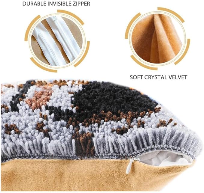 Création De Tapis Et Canvas Taie D'Oreiller Kits Animaux tortue et corail Crochet Kit Point Noué Coussin Kit De Verrouillage Tapis Point Noué 43×43Cm - Nail Gallerys