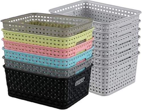 Ucake Panier de Rangement Plastique, Panier Organiseur, Gris, Lot de 6 - Nail Gallerys