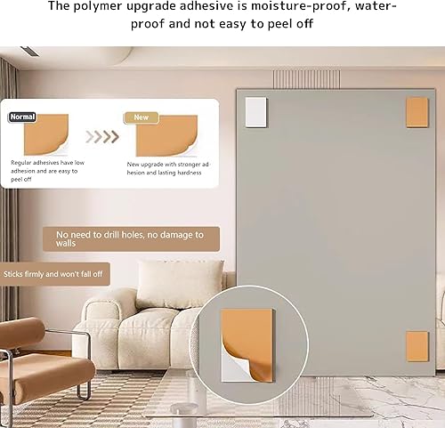 FVTVHEV Miroir Mural Adhésif Acrylique Miroir Mural Autocollant Images claires Conception à coins arrondis Résistant aux chocs et aux chocs Facile à installer Parfait pour le salon la chambre l'entrée - Nail Gallerys